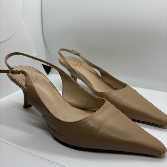 Sam Edelman Tan Pointed Slingback Heels - Picture 1 of 9